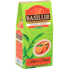 Чай зелений Basilur Магічні фрукти Імбир і Апельсин картон 100г