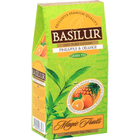 Чай зелений Basilur Магічні фрукти Ананас і Апельсин картон 100г